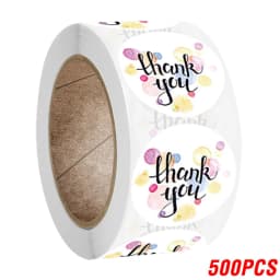 100-500pcs Round Thank You Stickers for Envelope Seal Labels Gift Packaging Decor Birthday Party Scrapbooking Stationery Sticker