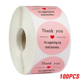 100-500pcs Round Thank You Stickers for Envelope Seal Labels Gift Packaging Decor Birthday Party Scrapbooking Stationery Sticker