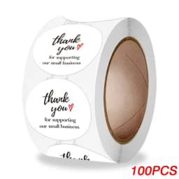 100-500pcs Round Thank You Stickers for Envelope Seal Labels Gift Packaging Decor Birthday Party Scrapbooking Stationery Sticker