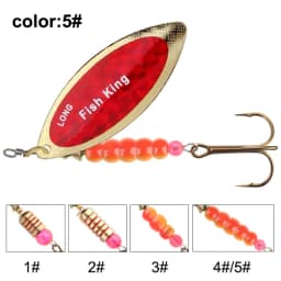 NGB Spinner Lure Bait 4.5g/7.0g/12.5g/17.4g/27.1g Spoon Lures Pike Metal Fishing Lure Bass Hard Bait With Hooks