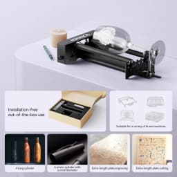 LONGER RAY5 10W LASER ENGRAVING MACHINE Quick Focus Wifi Control with 500mm(19.69inch) Honeycomb Panel and Rotary Roller