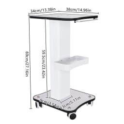 SPA Beauty Storage Beauty Salon Stand Rolling Trolley Cart Equipment Machine Holder Organizer 3 Tier 3.8KG with Push Handle