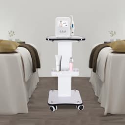 SPA Beauty Storage Beauty Salon Stand Rolling Trolley Cart Equipment Machine Holder Organizer 3 Tier 3.8KG with Push Handle