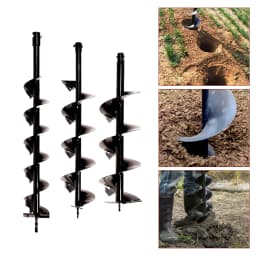 3pcs Spiral Drill Bits 4in/6in/8in Width For Garden Fence Planter and Post Hole Excavator Digger Ground Drilling Tool Borer