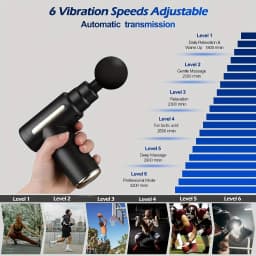 Mini Massage Gun Deep Tissue Percussion Neck Back Body Massager LED Touch Screen Portable Fascia Gun Muscle Relaxation
