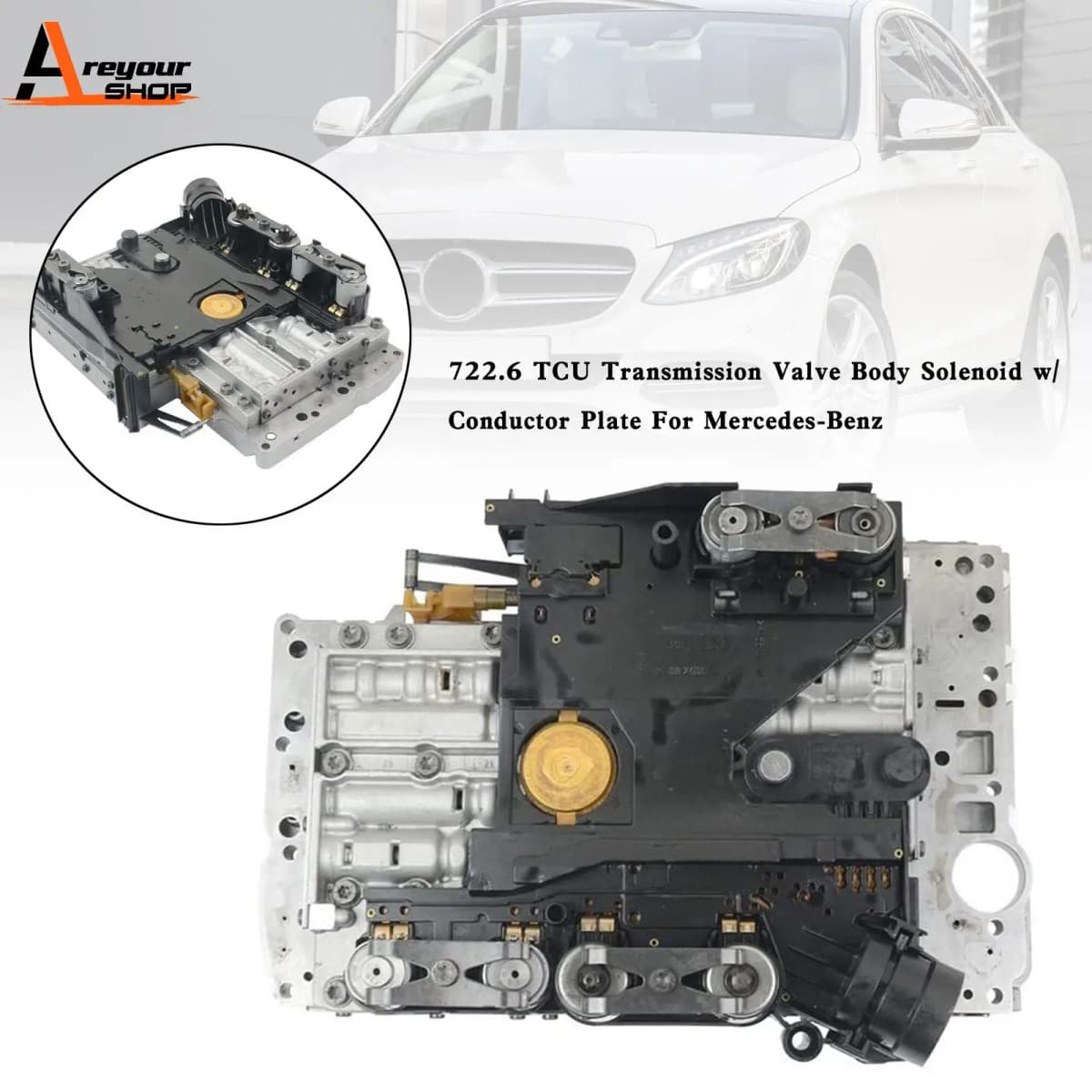 Areyourshop 722.6 TCU A2402700106 Transmission Valve Body Solenoid w/Conductor Plate for Mercedes-Benz SL-Class C-Class