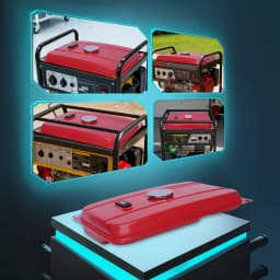 4 Gallon Red Generator Universal Fuel Tank 54.8*36*10cm 15L Equipment Tank with Chrome Cap Gauge Fits for EC2500