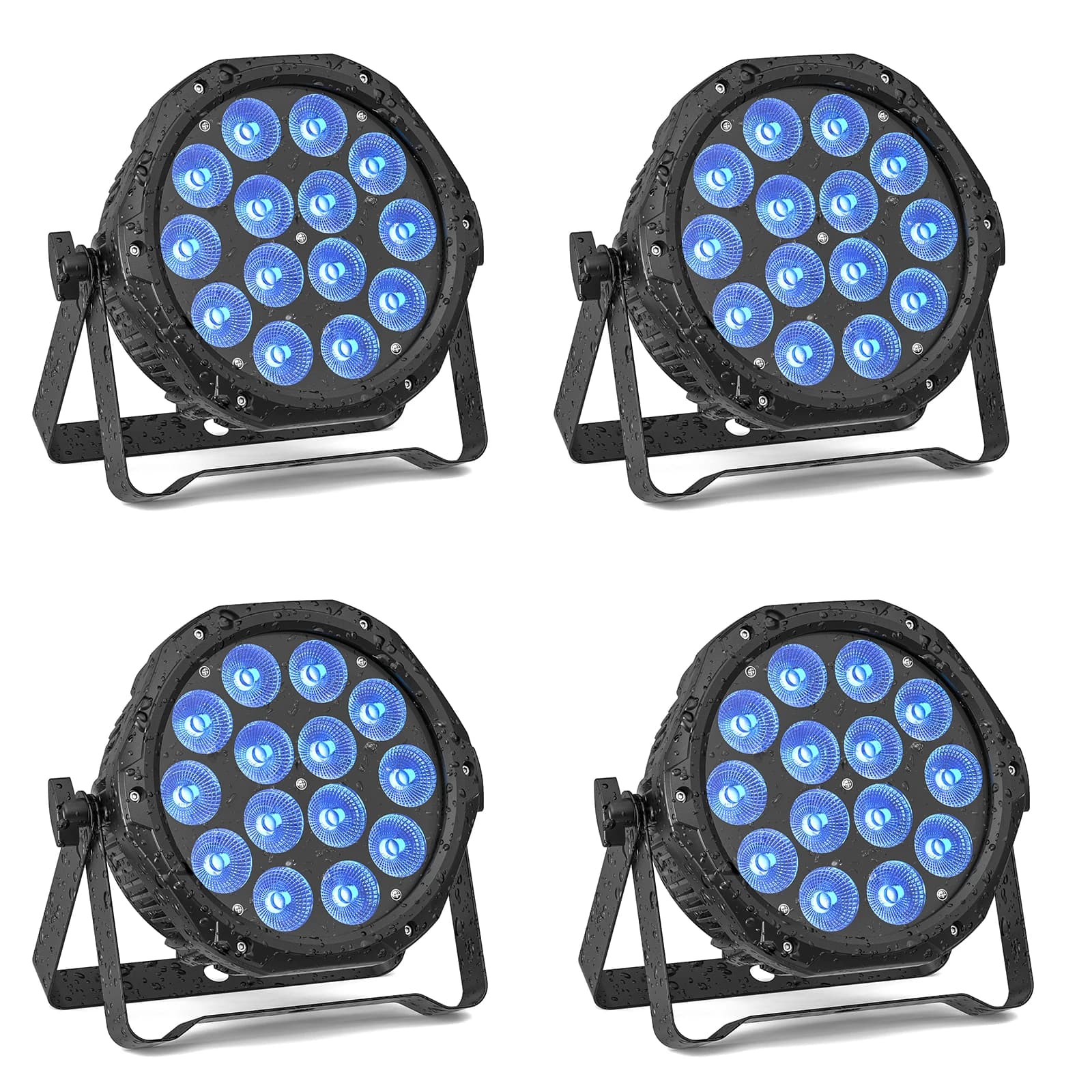 U'King 4PCS Waterproof LED Par Light 14x10W LED RGBW DJ Party Light IP65 DMX512 Effect Stage Lighting for Disco Bar Nightclub