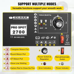 Spot Welder|Sihao Spot Welder 2KW 0.6-1.2mm Welding Spot Dent Puller Spot Welder Guns Bonnet Roof Panel 3500A Dent Repair Machine Stud Dent