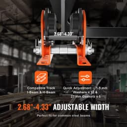 SucceBuy Electric Hoist Manual Trolley 2200 lbs/1T Capacity for PA200 PA250 PA300 PA400 PA500 Push Beam Trolley with Dual Wheels