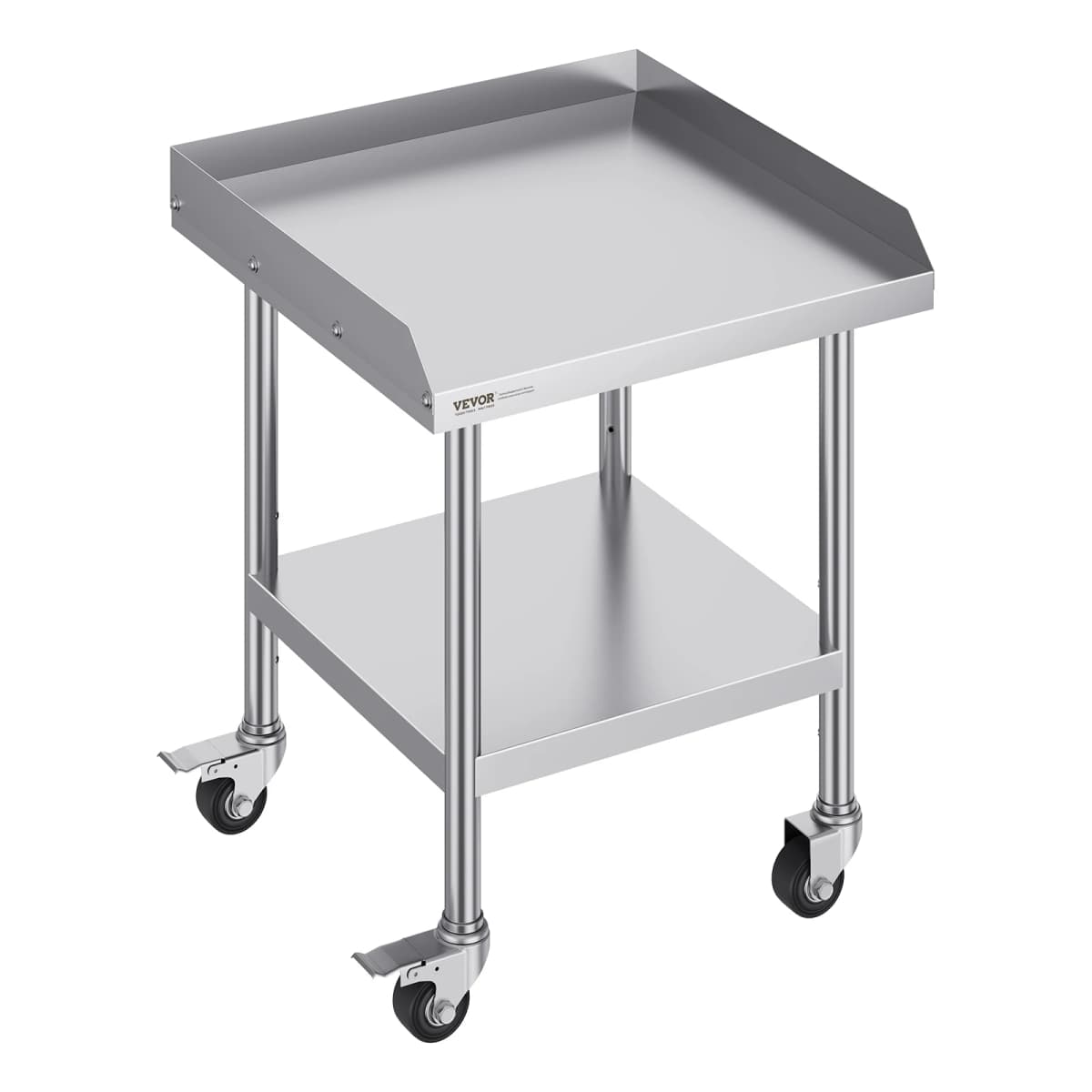 SucceBuy Stainless Steel Work Table Commercial Food Prep Worktable with 4 Wheels Heavy Duty Prep Worktable for Restaurant Home
