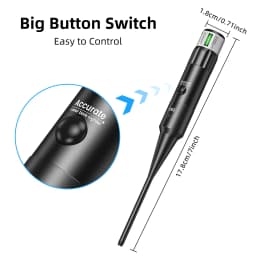 CVLIFE Bore Sight Kit Bright Green Dot BoreSighter with Big Button Switch for .17 to 12GA Caliber