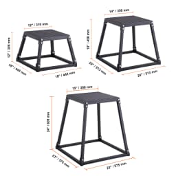SucceBuy 12/18/24Inch Plyometric Jump Boxes Plyo Box Platform and Jumping Agility Box Anti-Slip Fitness Exercise Step Up Box Set