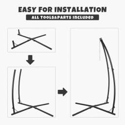 Homfa C-Type/ X-Type Hammock Chair Stand Solid Steel Frame With Hook for Porch Swing Hammock Chair Adjustable High 210cm