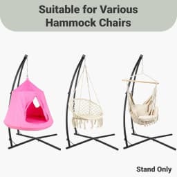 Homfa C-Type/ X-Type Hammock Chair Stand Solid Steel Frame With Hook for Porch Swing Hammock Chair Adjustable High 210cm