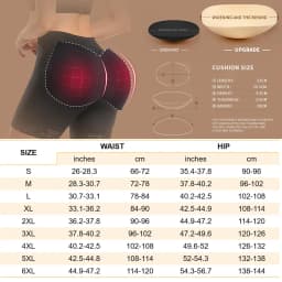 POP CLOSETS Women Hip Padded Booty Lifter Shapewear Thicker Enhancer Removable 4 Pads Control Panty for Bigger Butt
