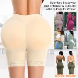 POP CLOSETS Women Hip Padded Booty Lifter Shapewear Thicker Enhancer Removable 4 Pads Control Panty for Bigger Butt