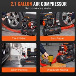 SucceBuy Air Compressor 900W 1450W 1800W Oil-free Portable Air Pump for Repair Tire Inflation Woodwork Nailing Compressor