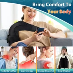Electric Heating Pad Shoulder Vibration Massager Physiotherapy Arthritis Joint Pain Relief Belt Elbow Support Brace Thermal Wrap