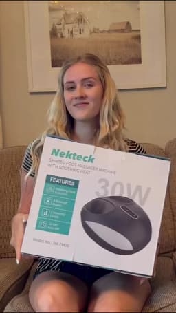 Nekteck Shiatsu Foot Massager Machine Deep Kneading with Heat Air Compression Roller Vibration Massage Relieve Muscle Relaxation
