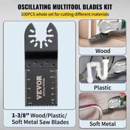 SucceBuy 100PCS Oscillating Saw Blades Quick Release Multitool Blades Kit HCS Tool Blades Cut Cutter for Wood Plastic Metal Nail