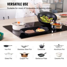 SucceBuy 2/4/5 Burners Built-in Induction Stove Top 12/24/30in Ceramic Glass Electric Cooktop For Household Commercial Cooking
