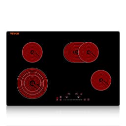SucceBuy 2/4/5 Burners Built-in Induction Stove Top 12/24/30in Ceramic Glass Electric Cooktop For Household Commercial Cooking