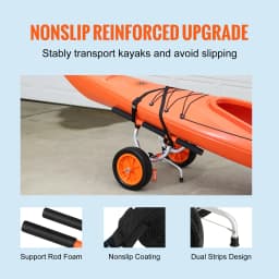 SucceBuy Kayak Cart 450lbs Detachable Canoe Trolley Cart with 12'' Tires Adjustable Width for Paddleboards Float Mats Jon Boats