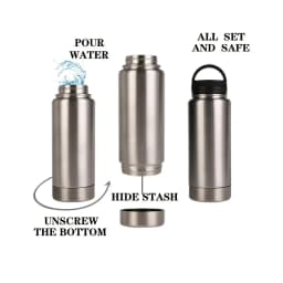 1PC Diversion Safes Stainless Steel Hidden Tumbler Water Bottle Stash Box Diversion Safe With Huge Storage