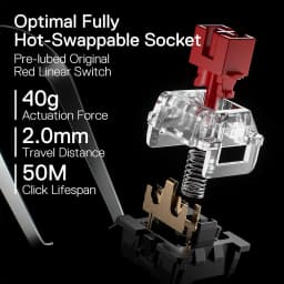 Redragon K660 (K556 TKL) RGB LED Backlit Wired 104 Keys Hot-Swap Noise Absorbing Foams Mechanical Gaming Keyboard, Red Switch