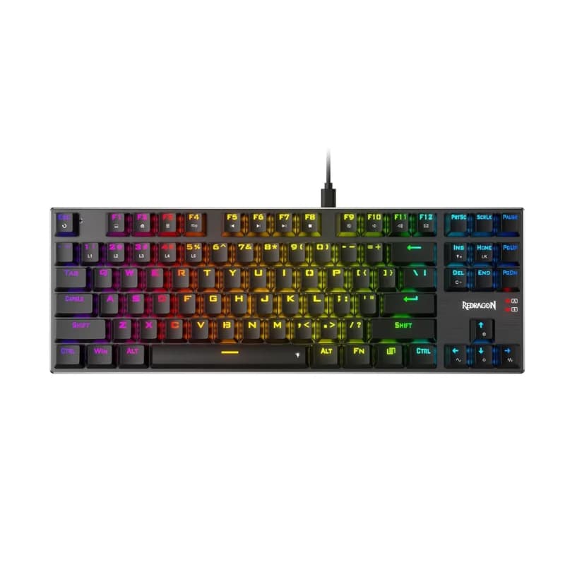 Redragon K660 (K556 TKL) RGB LED Backlit Wired 104 Keys Hot-Swap Noise Absorbing Foams Mechanical Gaming Keyboard, Red Switch
