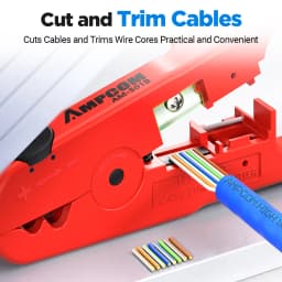 AMPCOM Wire Stripper Ethernet Cable Cutter Round Cable Cutting Tool Lan Cable Stripping Tool for CAT7 CAT6 CAT5E CAT5 Round Wire