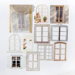 10 Sheets Vintage Hollow Door Window Sticker Diy Diary Decoration Plant Flower INS Sticker Album Scrapbooking Kawaii Stationery