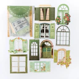10 Sheets Vintage Hollow Door Window Sticker Diy Diary Decoration Plant Flower INS Sticker Album Scrapbooking Kawaii Stationery