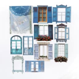10 Sheets Vintage Hollow Door Window Sticker Diy Diary Decoration Plant Flower INS Sticker Album Scrapbooking Kawaii Stationery
