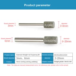 3mm-20mm Stone Grinding Burr Grinding 3/6mm Shank Grinding Head for for Dremel Rotary Stone Gemstone Carving