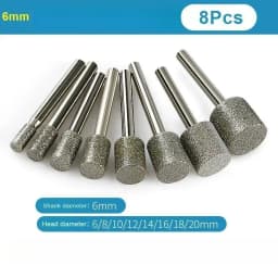 3mm-20mm Stone Grinding Burr Grinding 3/6mm Shank Grinding Head for for Dremel Rotary Stone Gemstone Carving