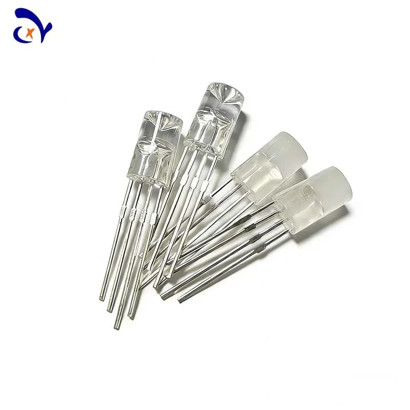50PCS WS2812D RGB Diode Lamp Beads Direct Insert F5MM Integrated IC Light Emitting Diode Round Head Transparent Mist Surface
