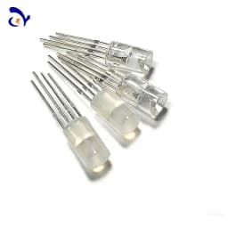 50PCS WS2812D RGB Diode Lamp Beads Direct Insert F5MM Integrated IC Light Emitting Diode Round Head Transparent Mist Surface
