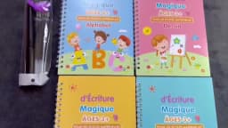 4pcs French Magic Practice Copybook Pen Preschools Kids Calligraphy Notebook Children Reusable Français Writing Book Age 3-8