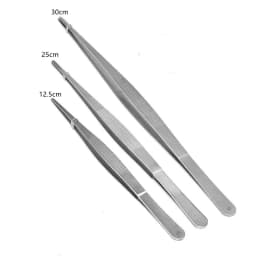 Stainless Steel Toothed Tweezer Long Barbecue Food Tong Straight Tweezer Home Medical Garden Kitchen BBQ Tool Eyelash Tweezers