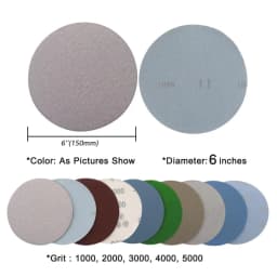 25 PCS 6 Inch Sandpaper Wet Dry Sanding Disc 150mm Hook and Loop 1000 /2000 /3000/4000 5000 Grits for Grinder Sanding Polishing