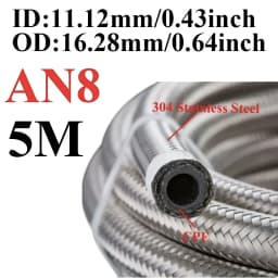 1M-6M AN4 AN6 AN8 AN10 AN12 Universal Car Fuel Hose Oil Gas Cooler Hose Line Pipe Tube Stainless Steel Braided Inside CPE Rubber
