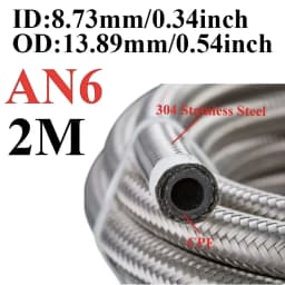 1M-6M AN4 AN6 AN8 AN10 AN12 Universal Car Fuel Hose Oil Gas Cooler Hose Line Pipe Tube Stainless Steel Braided Inside CPE Rubber