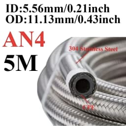 1M-6M AN4 AN6 AN8 AN10 AN12 Universal Car Fuel Hose Oil Gas Cooler Hose Line Pipe Tube Stainless Steel Braided Inside CPE Rubber