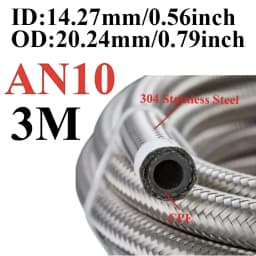 1M-6M AN4 AN6 AN8 AN10 AN12 Universal Car Fuel Hose Oil Gas Cooler Hose Line Pipe Tube Stainless Steel Braided Inside CPE Rubber