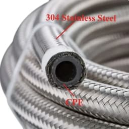 1M-6M AN4 AN6 AN8 AN10 AN12 Universal Car Fuel Hose Oil Gas Cooler Hose Line Pipe Tube Stainless Steel Braided Inside CPE Rubber