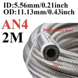 1M-6M AN4 AN6 AN8 AN10 AN12 Universal Car Fuel Hose Oil Gas Cooler Hose Line Pipe Tube Stainless Steel Braided Inside CPE Rubber
