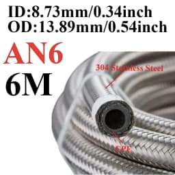 1M-6M AN4 AN6 AN8 AN10 AN12 Universal Car Fuel Hose Oil Gas Cooler Hose Line Pipe Tube Stainless Steel Braided Inside CPE Rubber