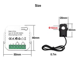 Smart ZigBee Energy Meter Bidirection 1, 2 Channel with Current Transformer Clamp App Monitor Power 80A 110V/240V 50/60Hz